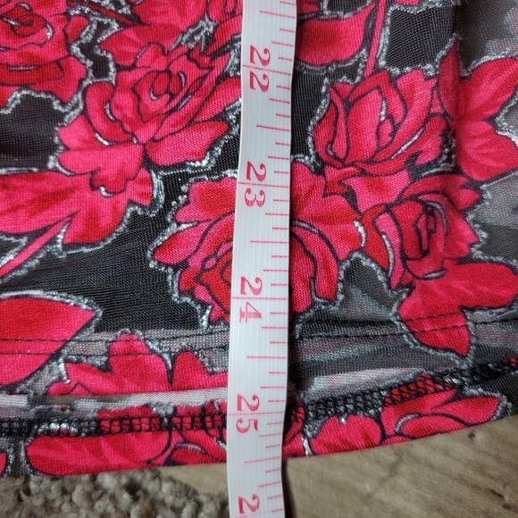 NWT NY COLLECTION PETITE Women's Shimmery Floral Stretchy Blouse Top Size SP - Picture 8 of 17